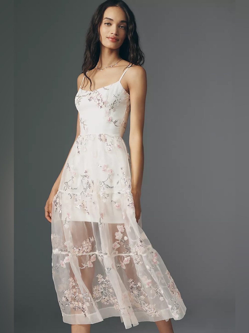 Helsi Adela Embroidered Mesh A-Line Midi Dress Size XS NWT - Picture 2 of 9